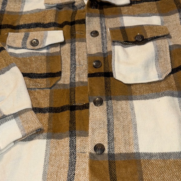 Altar'd State Cream and Brown‎ Plaid Jacket - Picture 3 of 6